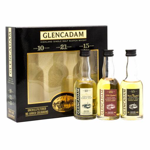 Glencadam-Whisky Set mit drei Single Malt Whiskys